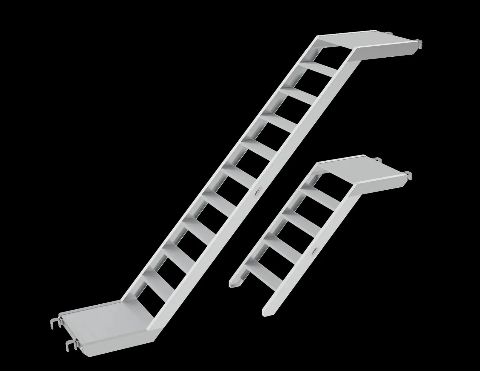 Escalier en aluminium avec palier